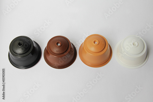 Coffee's capsule on white background