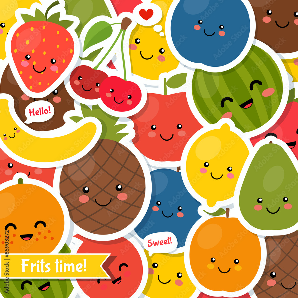 Fruits background. Colorful template for cooking, restaurant