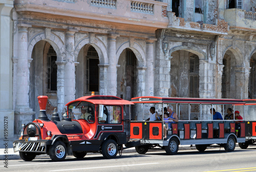 Havana, Cuba: Miniature tourist train on the Malecon © douglasmack