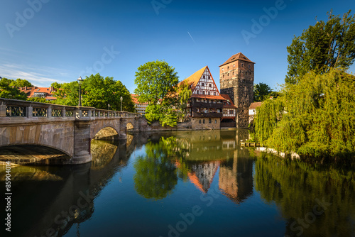 Bridges of Nuremberg -Pegnitz river, Bayern, Germany