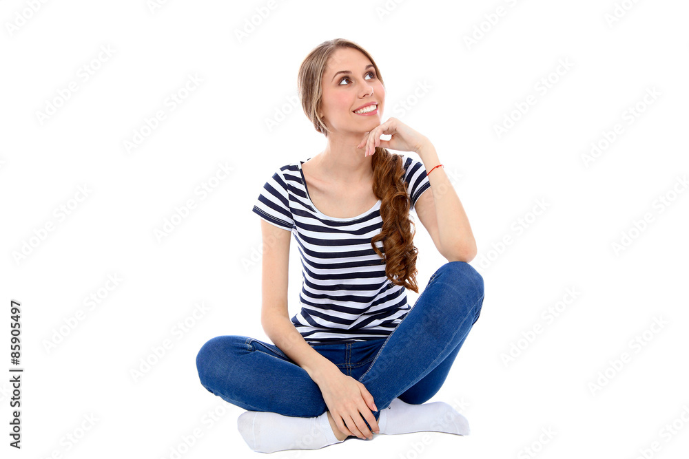 Student Girl, isolated over background Student Girl, isolated over background