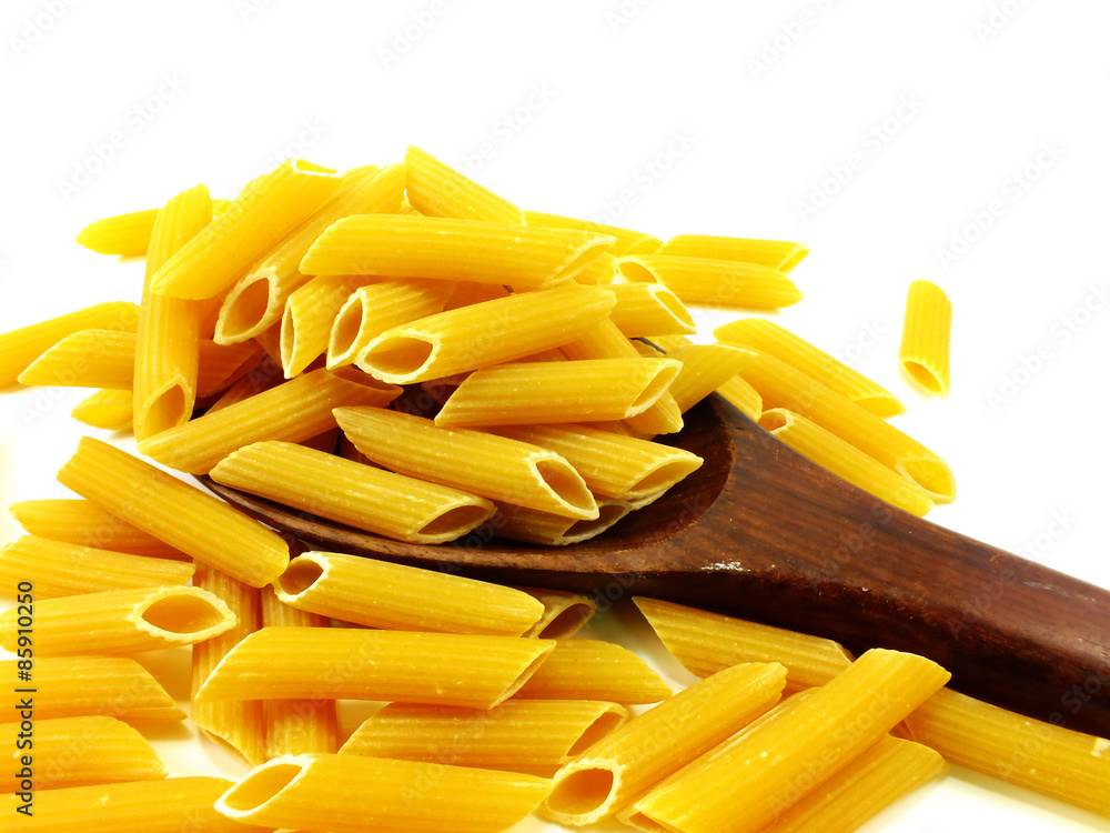 macaroni italian pasta close up on white background macaroni italian pasta close up on white background