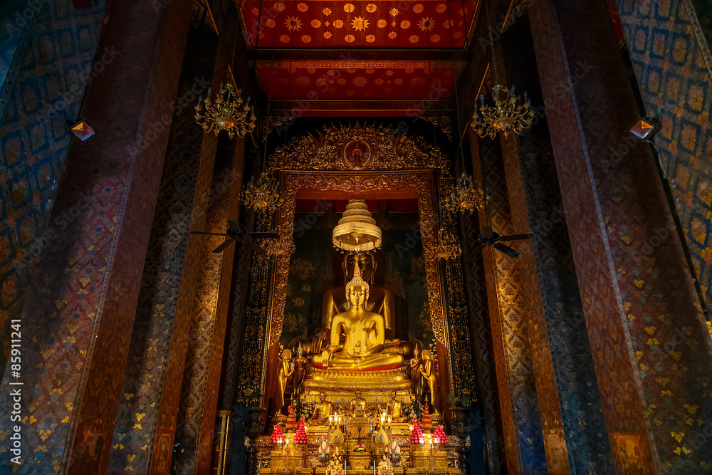 Buddha Statue at Wat Bovorn (Bowon)  in Bangkok, Thailand