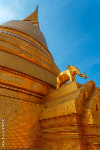 Golden Pagoda at Wat Bovorn (Bowon)  in Bangkok, Thailand photo