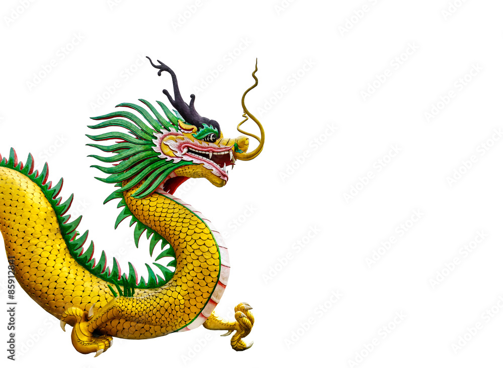 Chinese dragon statue isolated Chinese dragon statue isolated