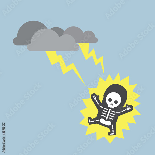 Businessman hit by lightning strike