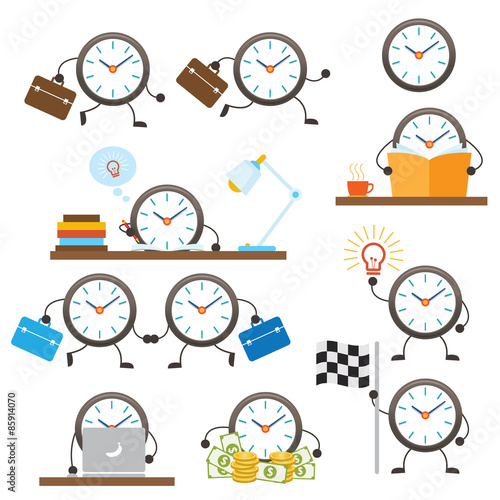 Clock Character Work and Business