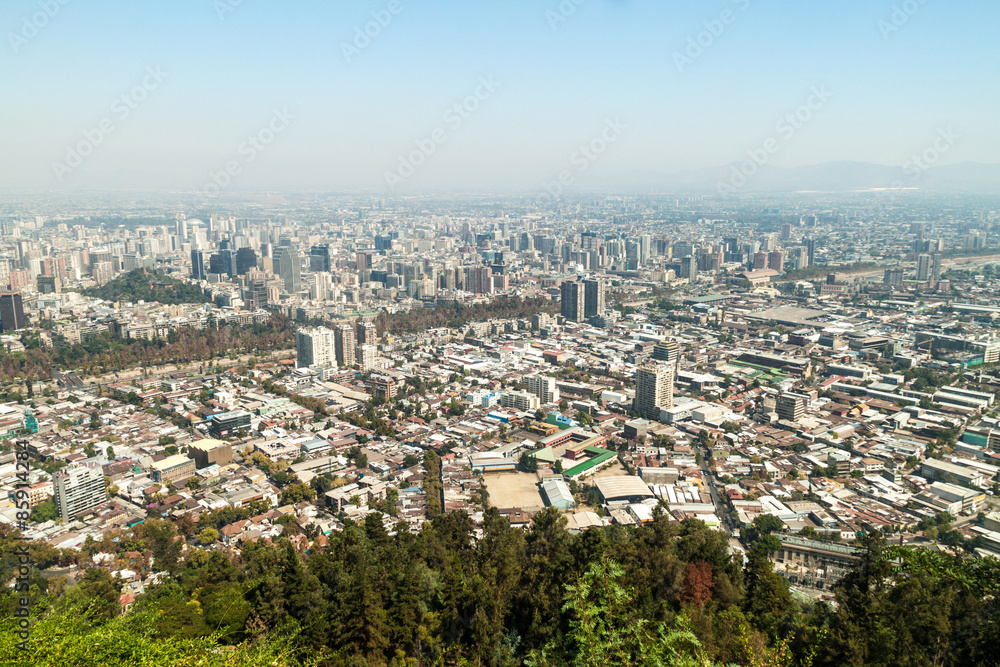 Aerial view of Santiago de Chile