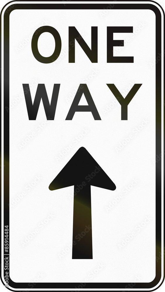 An Australian road sign: One way traffic An Australian road sign: One way traffic