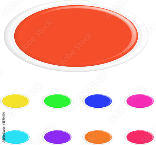 Set of colorful 3d buttons