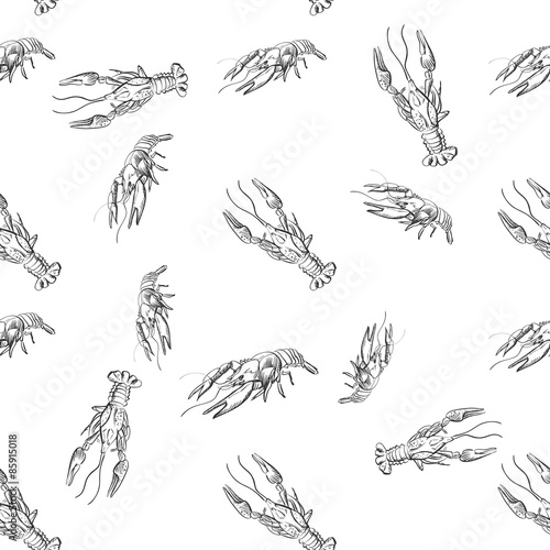 doodle lobster pattern