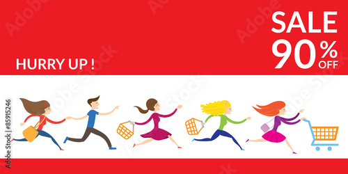 Women Hurry Run to Sale