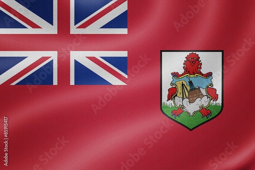 Bermuda flag on the fabric texture background