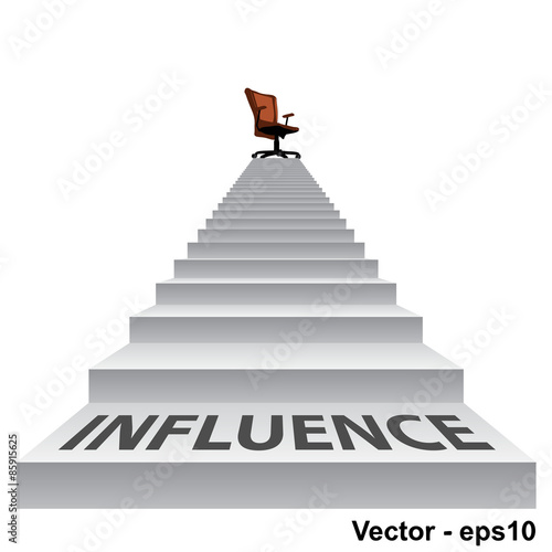 Vector white stair with a chair