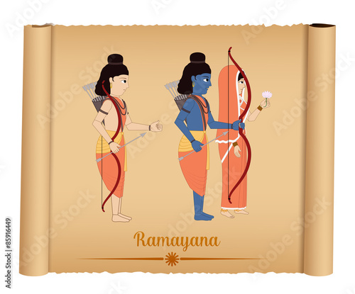 Ramayana - Shri Rama with Sita and Laxmana