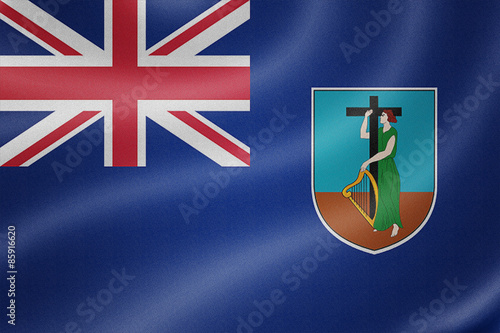 Montserrat flag on the fabric texture background
