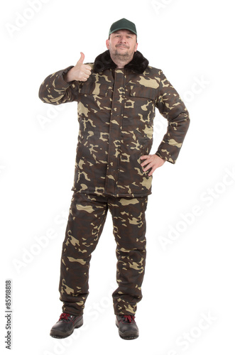 Military man with ok sign.