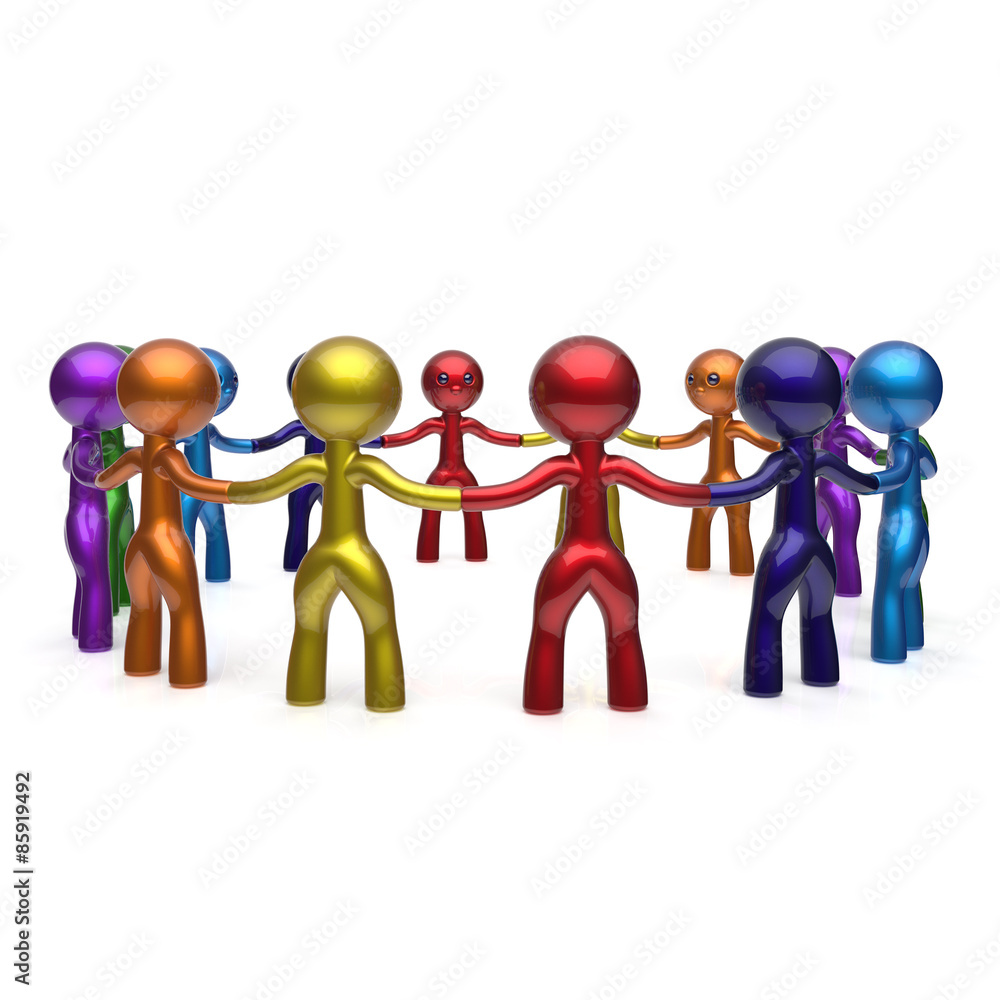Human resources teamwork stylized men together circle chain Human resources teamwork stylized men together circle chain