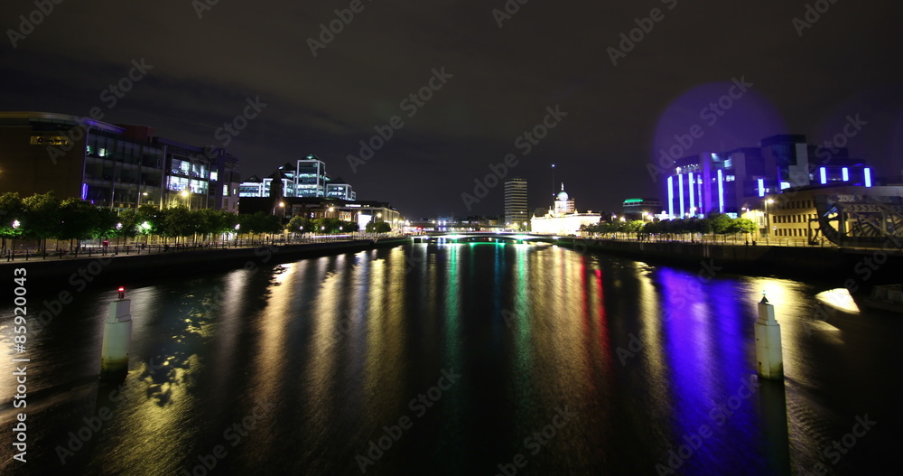 Dublin Timelapse Liffey City Night Dublin Timelapse Liffey City Night