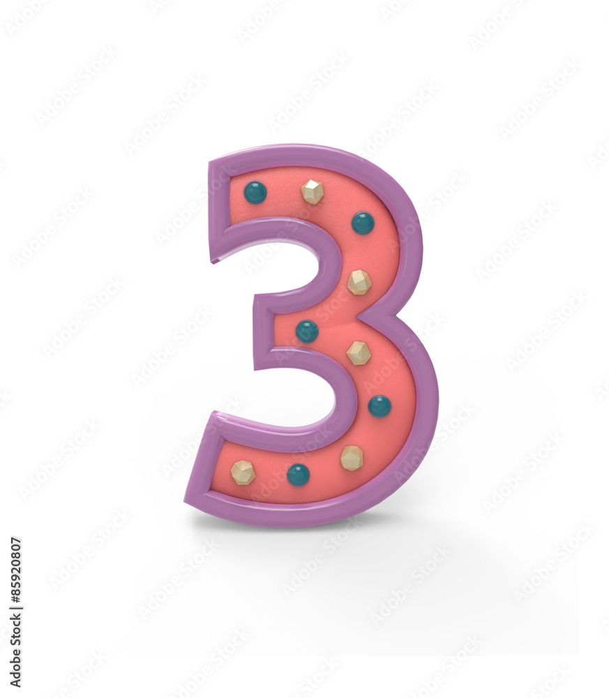 candy number three, 3 candy number three, 3