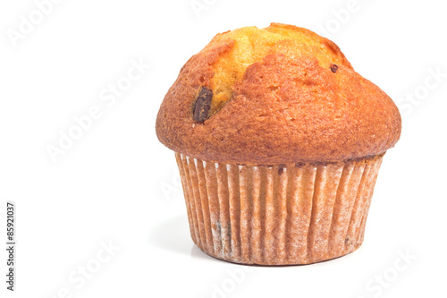 Blueberry muffin isolated on white