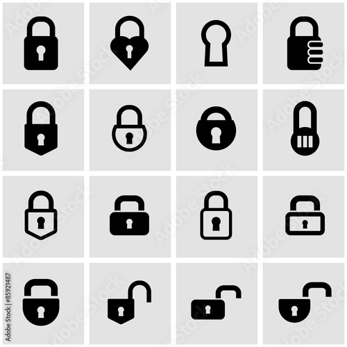 Vector black locks icon set