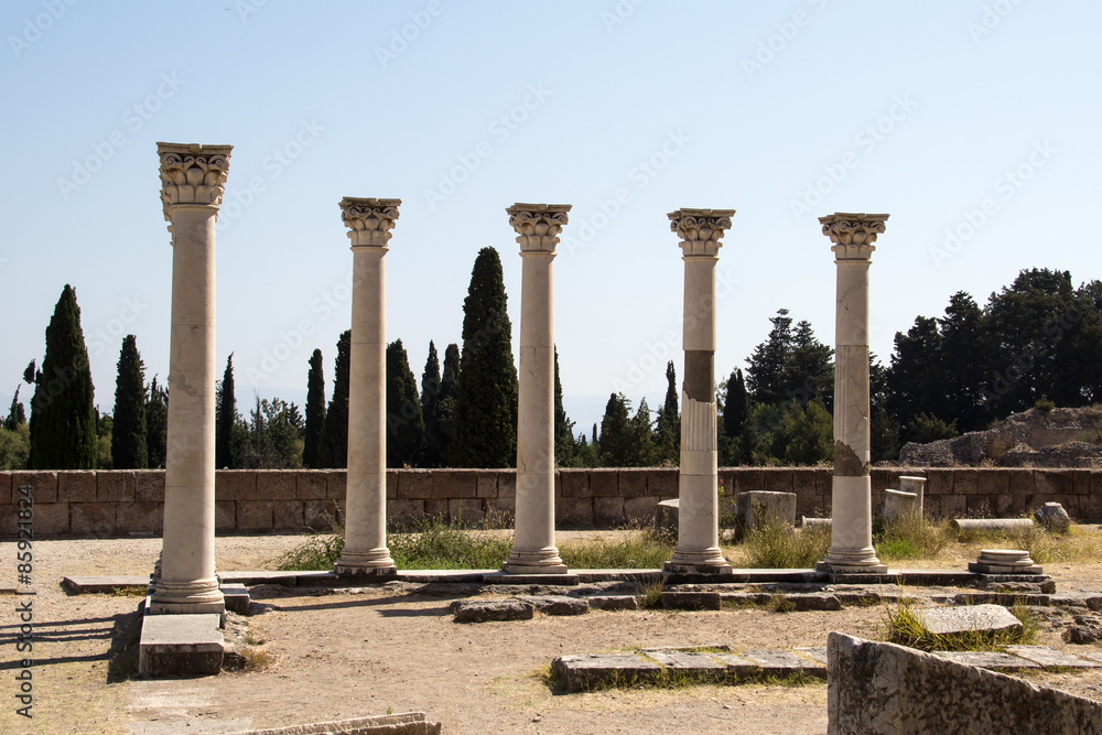 Asklepion / Seven columns in Asklepion - place on the island Kos in Greece, where Hippocrates worked.