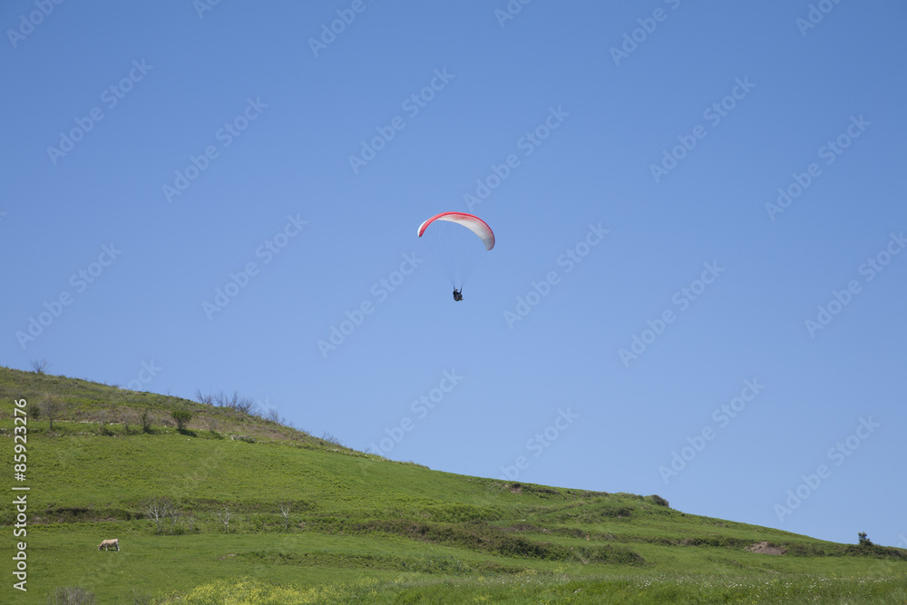 paraglider flying