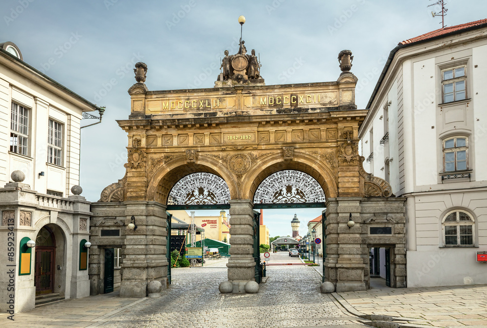 Obraz premium Brewery Gate in Pilsen