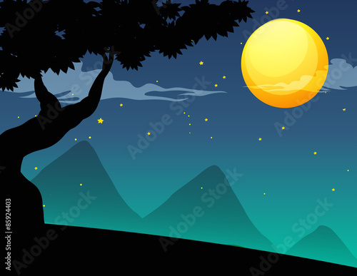 Silhouette fullmoon