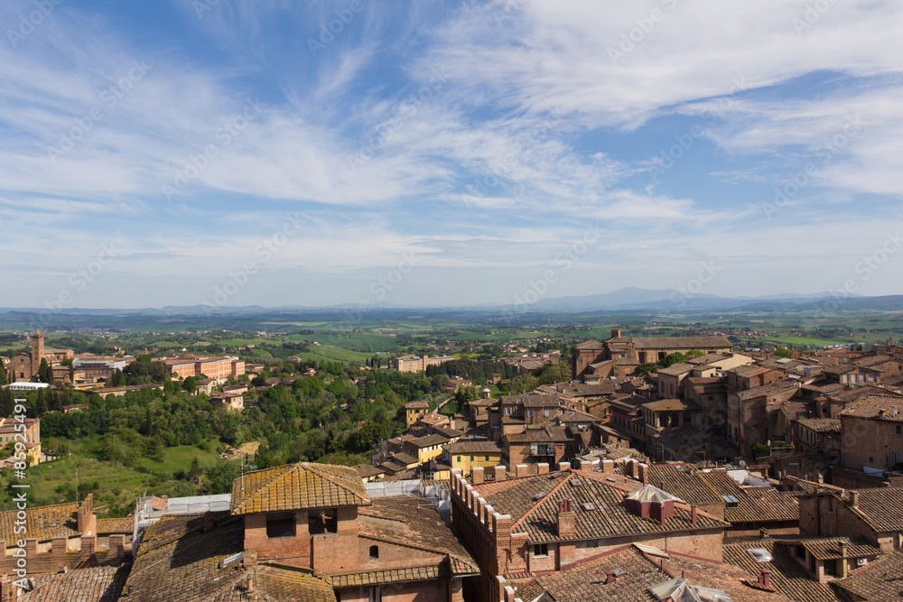 Panoramic view of Siena, Tusany, Italy