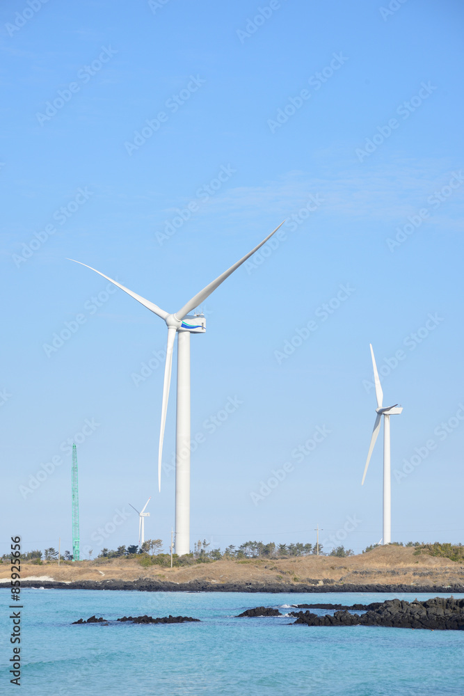 wind power generators in seaside, Jeju Island wind power generators in seaside, Jeju Island