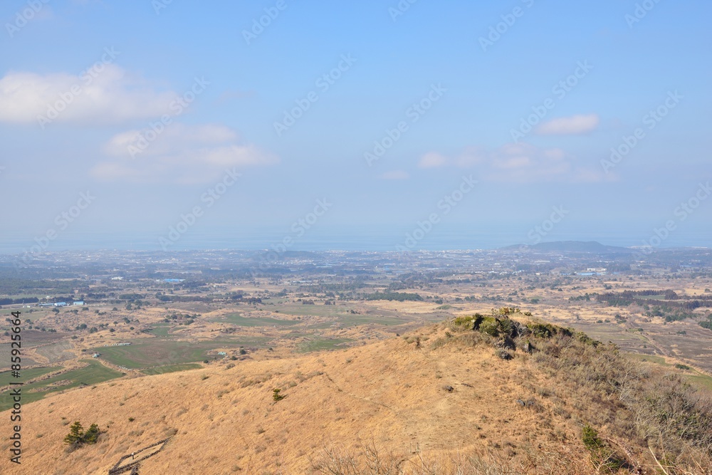 View from SaeByeol Volcanic Cone in Jeju Island View from SaeByeol Volcanic Cone in Jeju Island
