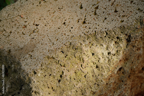 Close-up of vesicular basalt surface in Jeju photo