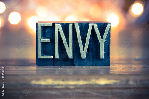Fototapeta Envy Concept Metal Letterpress Type