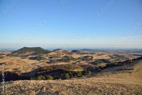 View from Baekyaki Volcanic cone in Jeju Island