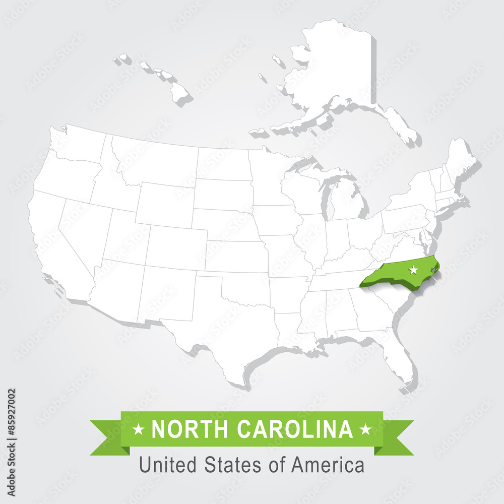 Fototapeta premium North Carolina state. USA administrative map.