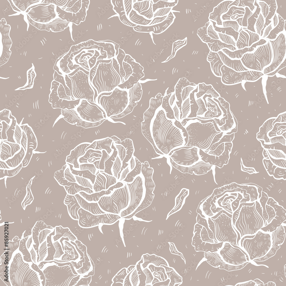 Roses. Seamless vector pattern. Roses. Seamless vector pattern.