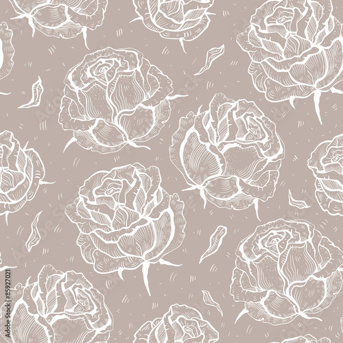 Roses. Seamless vector pattern.