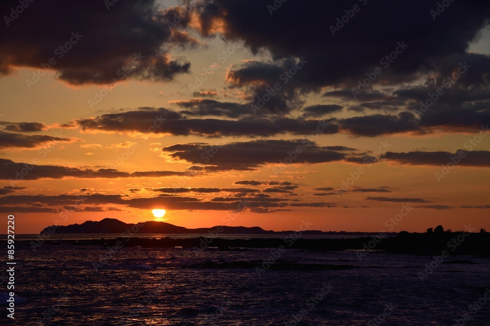 Sunset landscape from of Jeju island, Korea