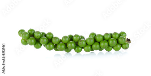 Green peppercorns isolated on the white background