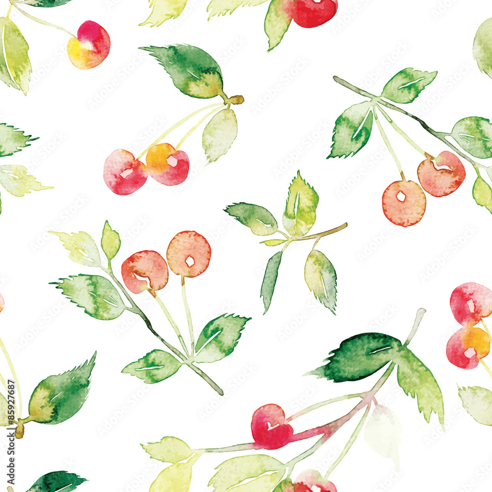 The seamless pattern cherries The seamless pattern cherries