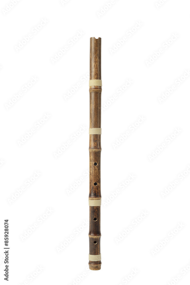 frontside of Korean traditional instrument called Danso, isolate frontside of Korean traditional instrument called Danso, isolate