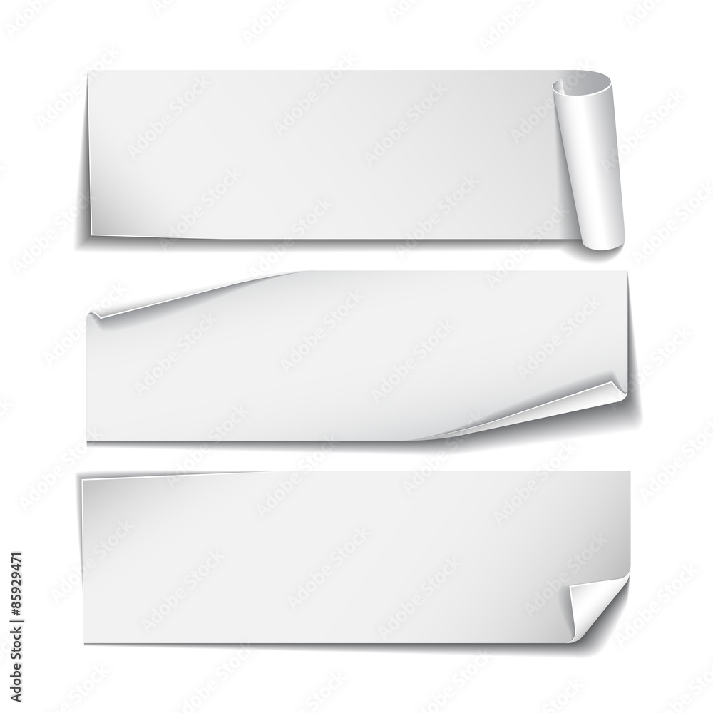 Set of rectangular paper stickers on white background. Set of rectangular paper stickers on white background.