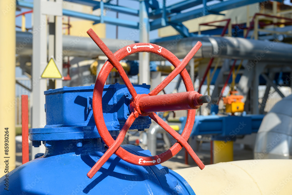 Gas compressor station in bright sunny summer day Gas compressor station in bright sunny summer day