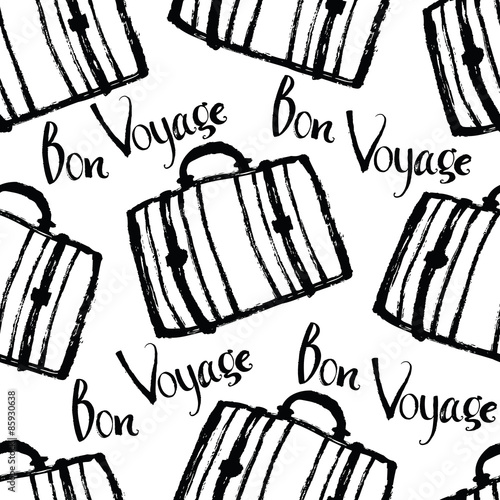 Bon Voyage Background with suitcases