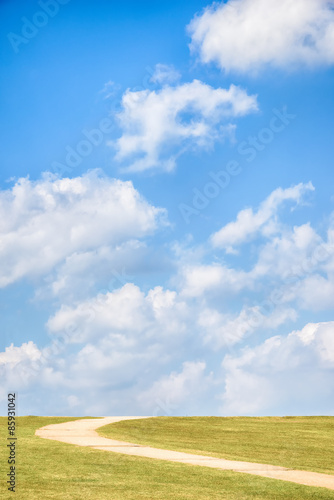 green hill with blue sky