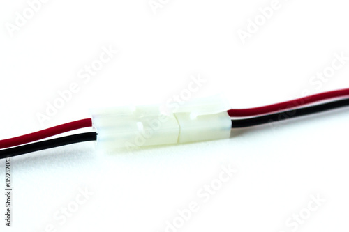 Wire connector on white background
