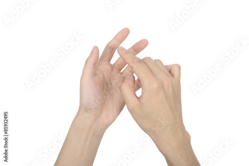 shape of hands hold a smart device © jipen