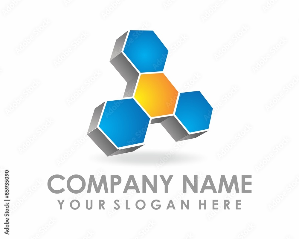 Fototapeta premium blue hexagon